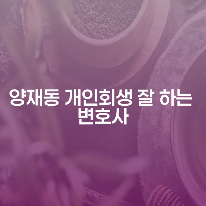 양재동 개인회생 잘 하는 변호사