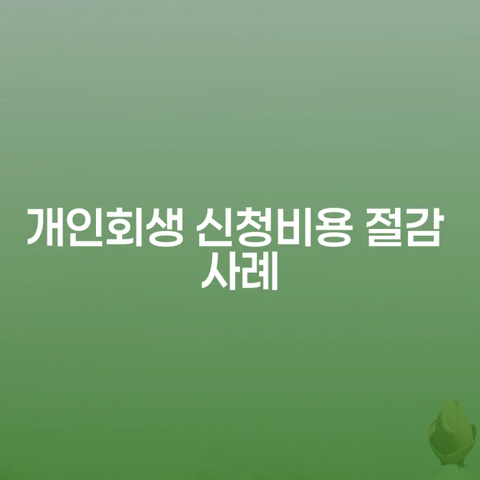 개인회생 신청비용 절감 사례, 어떻게 할 수 있을까요?